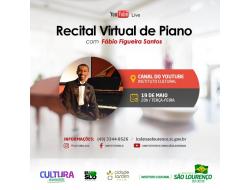 Projeto Cultura em Casa terá recital de piano na próxima semana