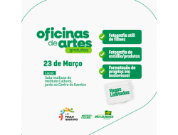 Instituto Cultural promove oficinas der artes gratuitas pela Lei Paulo Gustavo; confira