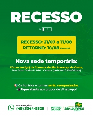 ICSL anuncia recesso das Oficians e troca temporária de sede