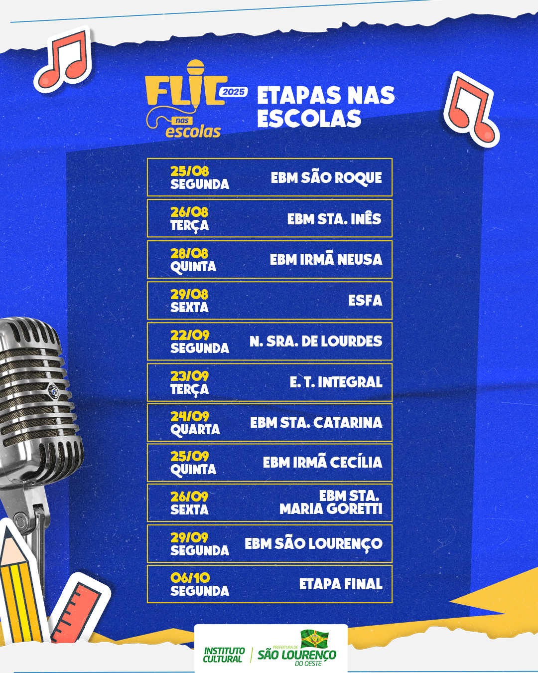 Flic Nas Escolas Inicia Hoje!