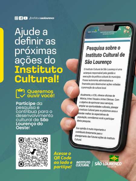 Instituto Cultural lança pesquisa para conhecer expectativas da população sobre ações culturais