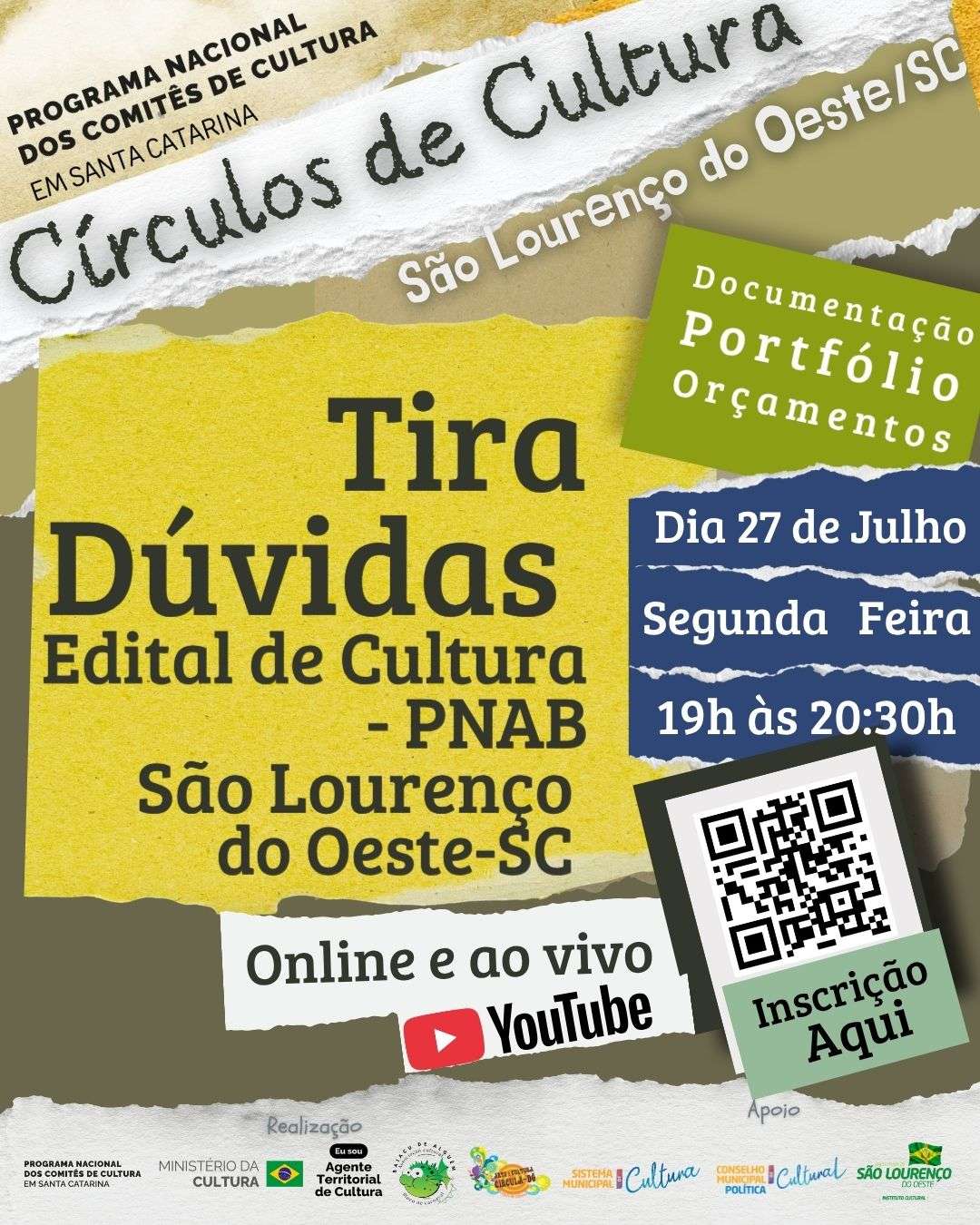 São Lourenço do Oeste recebe segunda etapa do Guia Comentado de Editais da PNAB com tira-dúvidas para fazedores de cultura