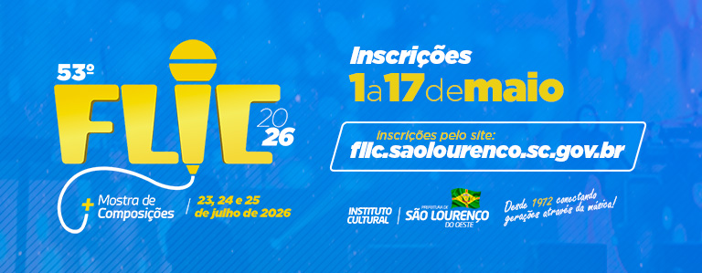 Banner com dados dos dias de inscrição do 53º FLIC